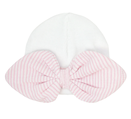Paty Knit Saylor Beanie with Bow Pink - Preemie