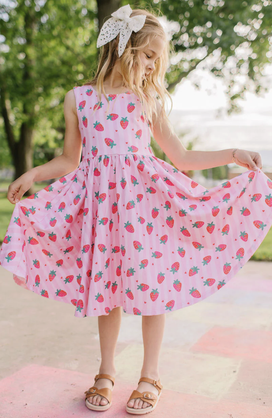 Ollie Jay Strawberry Dream Tank Twirl Dress