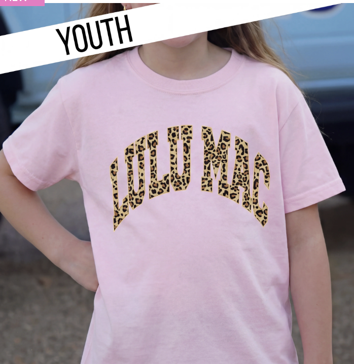 Lulu Mac Leopard Youth Tee - Blossom