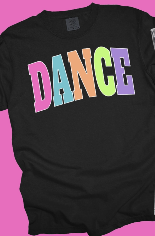 DANCE - Multi Color Varsity Letter Tee