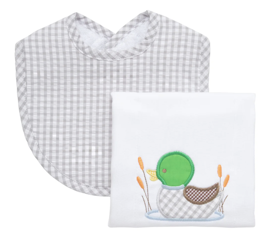 3Marthas Pals on the Pond Bib & Burp Set