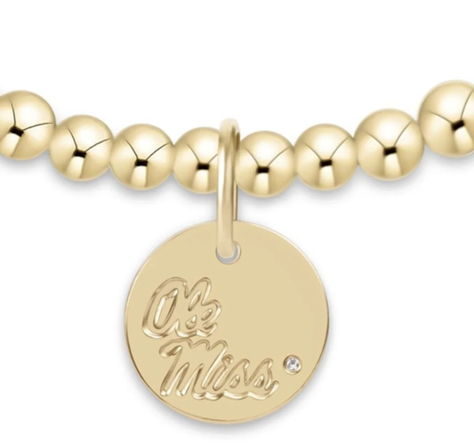 enewton egirl collegiate cl gld 3mm bracelet-ole miss