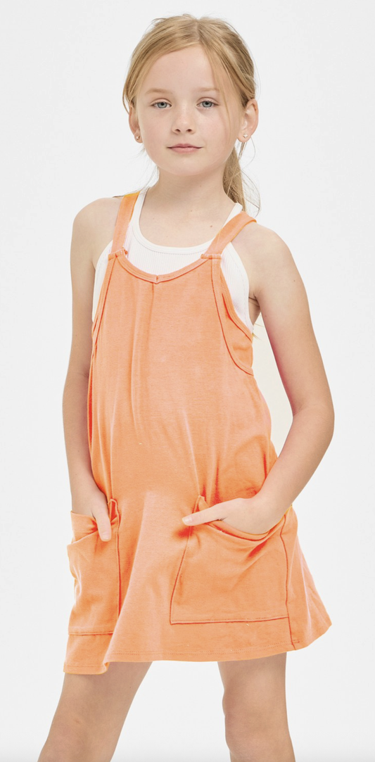 Good Girl Relaxed Tank Dress - Neon Orange