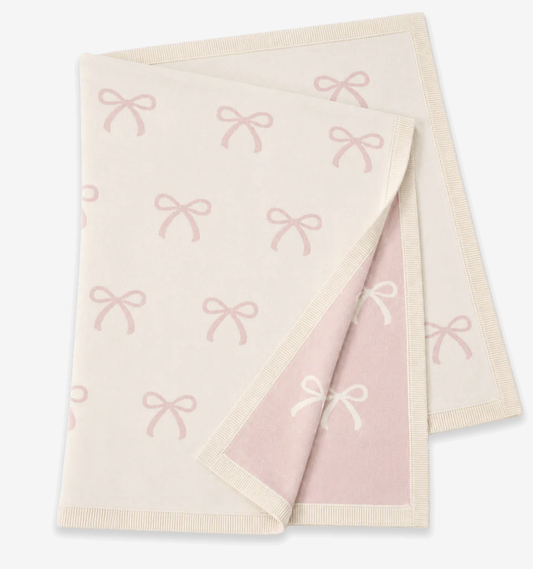 Viverano Sweet Bow Reversible Knit Blanket