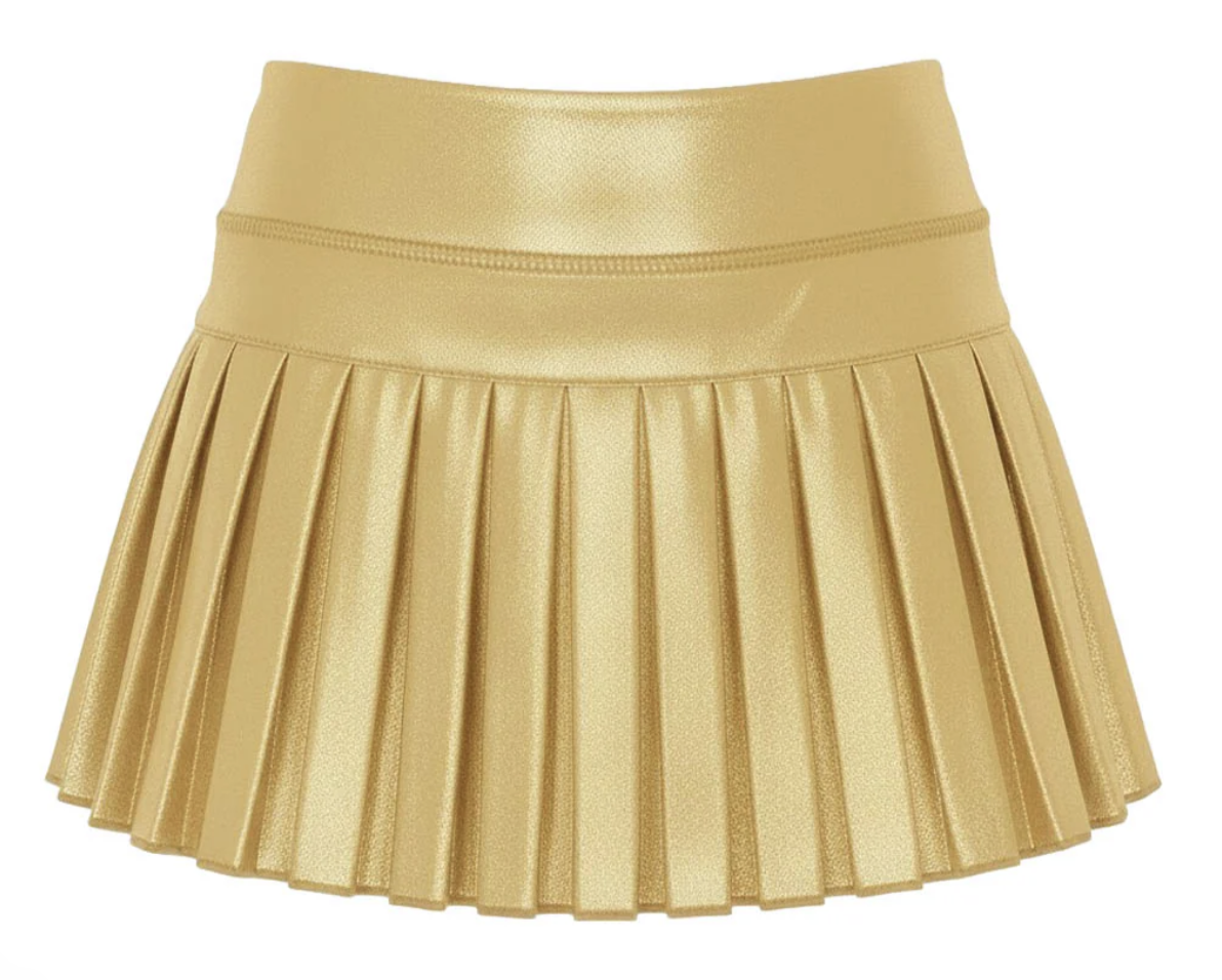 Azarhia Mini Pleated Skort - Gold Shimmer