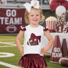 Azarhia Sequin Football Ruffle Sleeve - Maroon