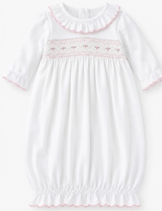 Petit Bebe Natalie White Knit Girls Sac - 0/3M