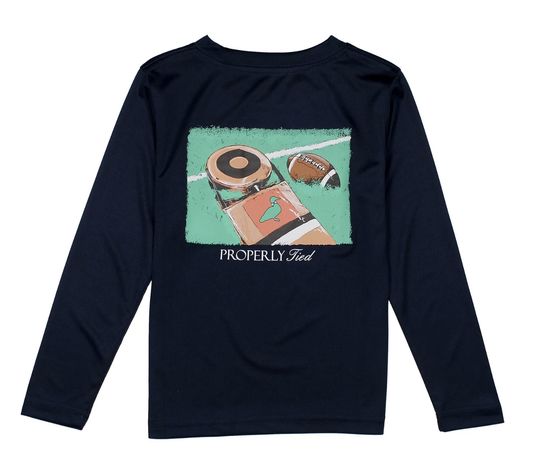 Properly Tied Boys Performance Tee LS First Down