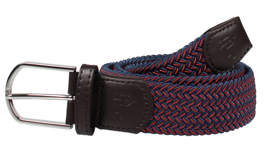 Properly Tied Country Club Stretch Belt -Navy/Red