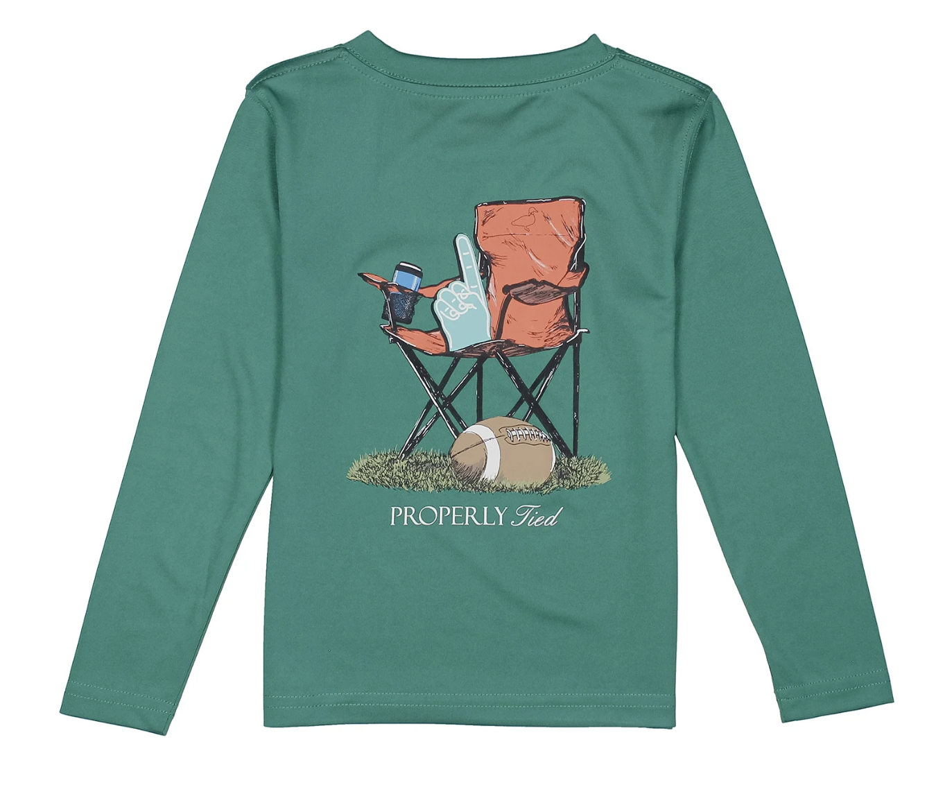 Properly Tied Boys Performance Tee LS Sidelines Teal