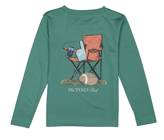 Properly Tied Boys Performance Tee LS Sidelines Teal