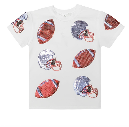 Belle Cher Football Fever Sequin Shirt - Blue