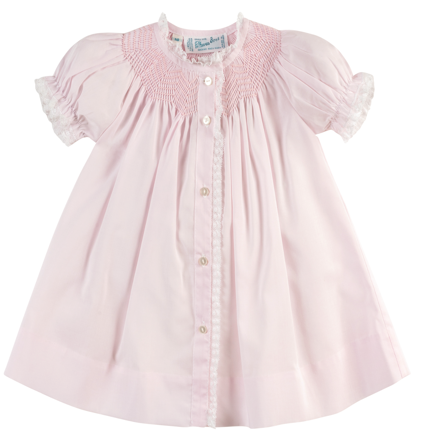 Feltman Brothers Classic Smocked NB Daygown - Pink