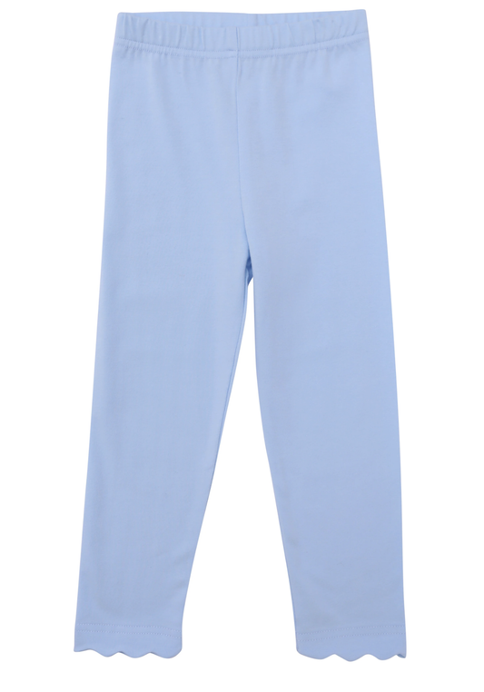 Trotter Street Kids Scalloped Leggings - Lt Blue