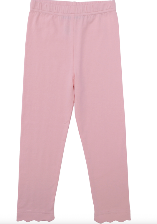 Trotter Street Kids Scalloped Leggings - Lt Pink