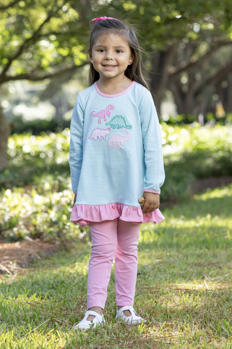 Trotter Street Kids Dino Ruffle Pant Set