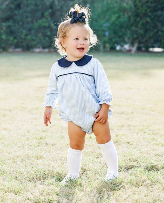 Trotter Street Kids Katherine Bubble - Lt Blue Stripe/Navy