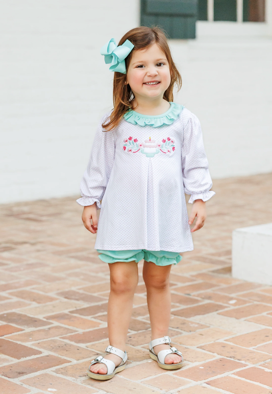 Trotter Street Kids Birthday Ruffle Bloomer Set