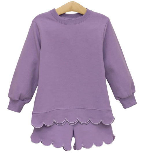 Trotter Street Kids Sophia Scalloped Set - Lavender