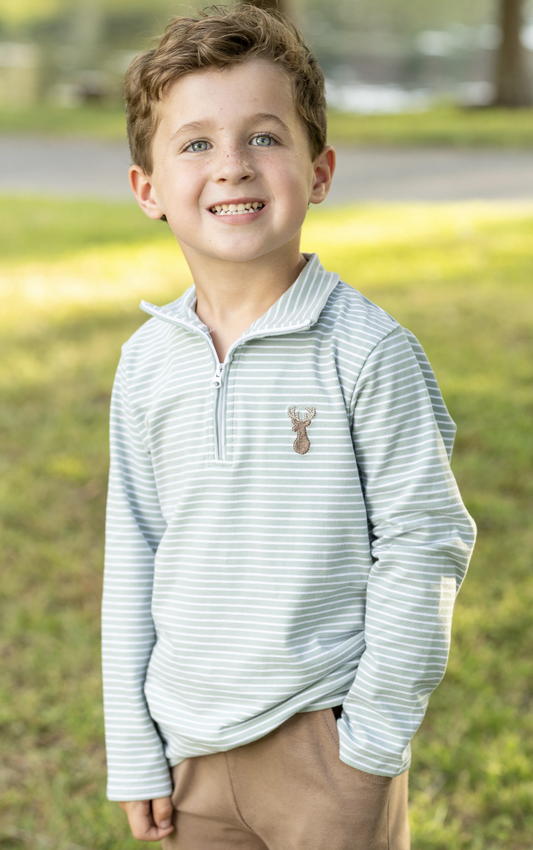 Trotter Street Kids Deer 1/4 Zipper Pullover