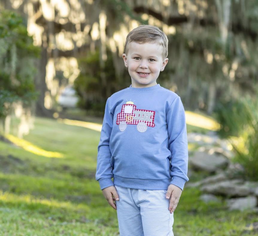 Trotter Street Kids French Terry Pullover - Fire Truck