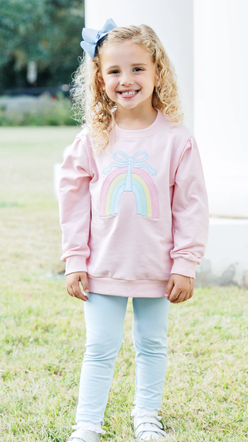 Trotter Street Kids French Terry Pullover- Rainbow