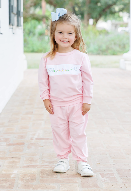 Trotter Street Kids Flower Jogger Set