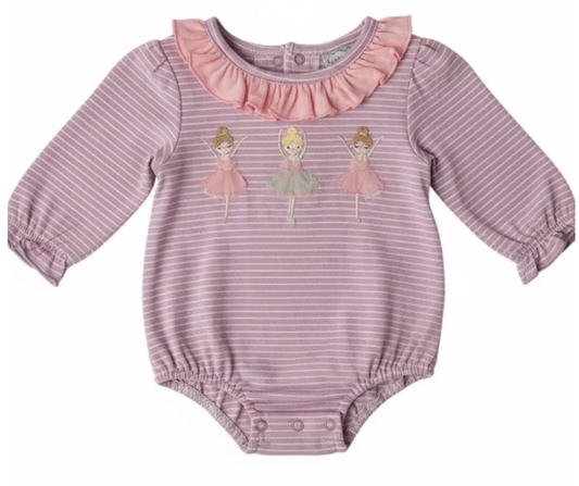 Three Sisters  Ballerina Applique L/S Bubble