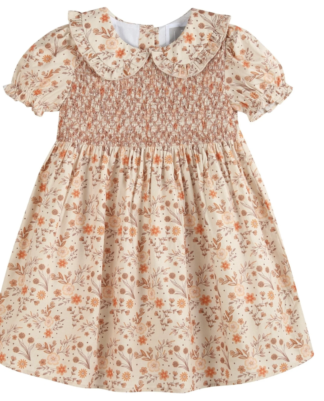 Lil Cactus Brown Floral Collared Dress