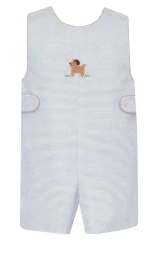 Petit Bebe Lt Blue Knit Stripe  Short Jon Jon