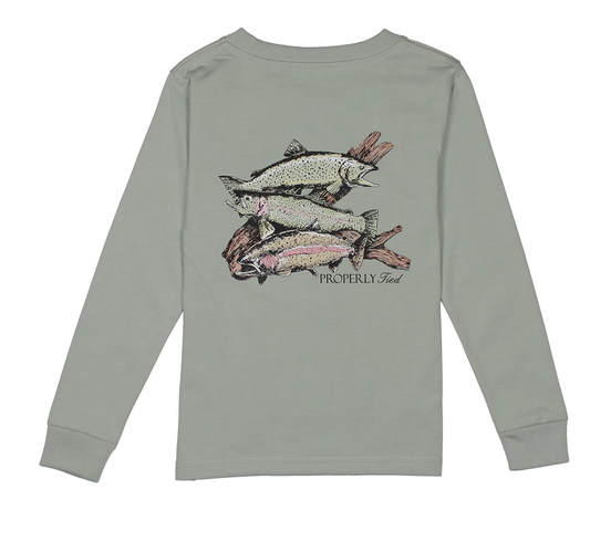 Properly Tied Boys Trout Trio LS - Chrome Grey
