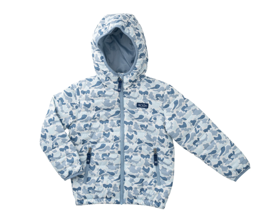 Prodoh Boys Hooded Puffer Jacket - Blue Break Point Camo