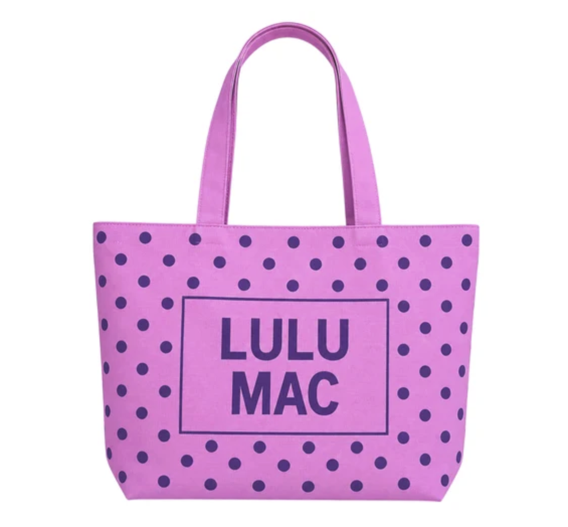 Lulu Mac Canvas Tote - Purple Dot on Lavender