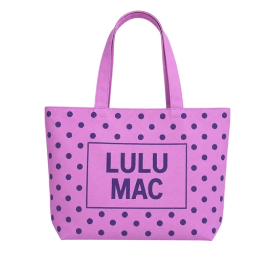 Lulu Mac Canvas Tote - Purple Dot on Lavender