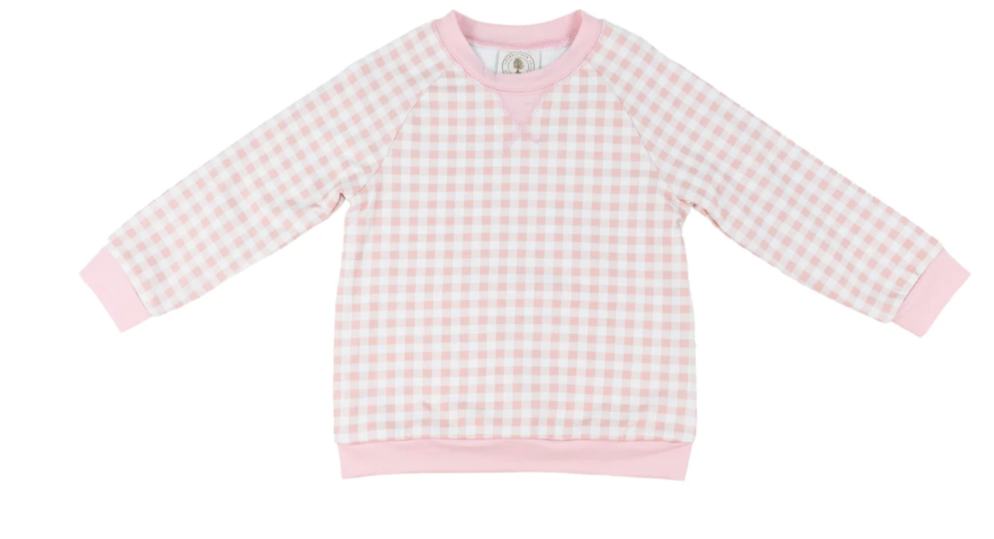 Cypress Row  Pink Gingham Palmer Pullover