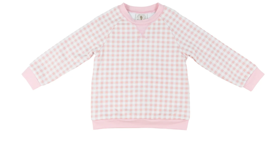Cypress Row  Pink Gingham Palmer Pullover