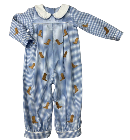 Whimsy Bay Boot Confetti Collared Romper