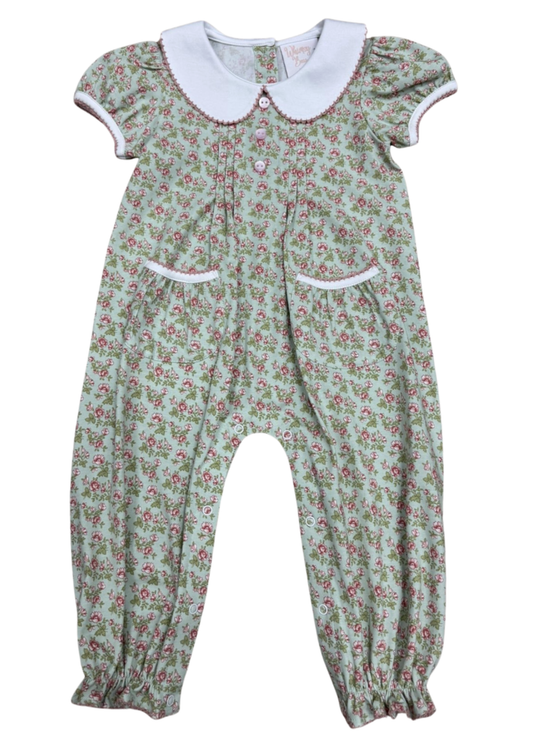 Whimsy Bay Vintage Floral Collared Romper