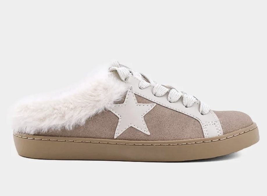 ShuShop Pinah Mini Sneaker Mule - Taupe Suede