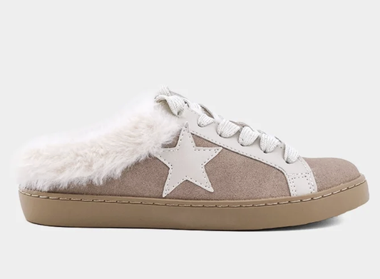 ShuShop Pinah Mini Sneaker Mule - Taupe Suede