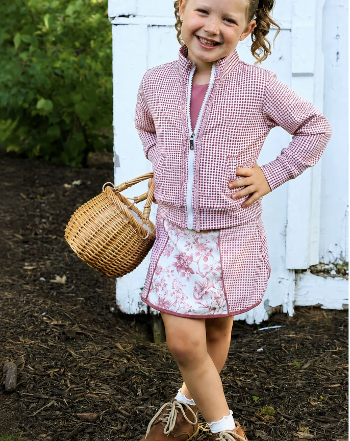Be Girl Zip Up Skirt Set - Floral Gingham