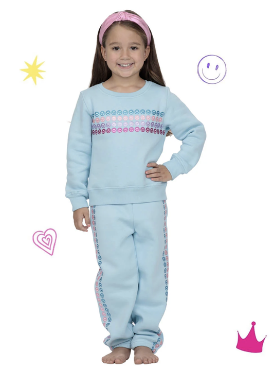 Azarhia Fall Glitter Smiley Jogger Set