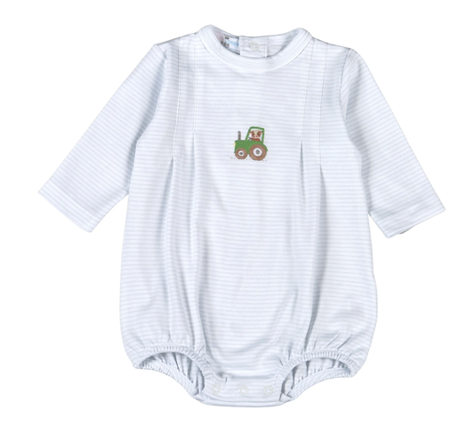 Baby Loren Blue Baby Tractor Pima Bubble - Boys