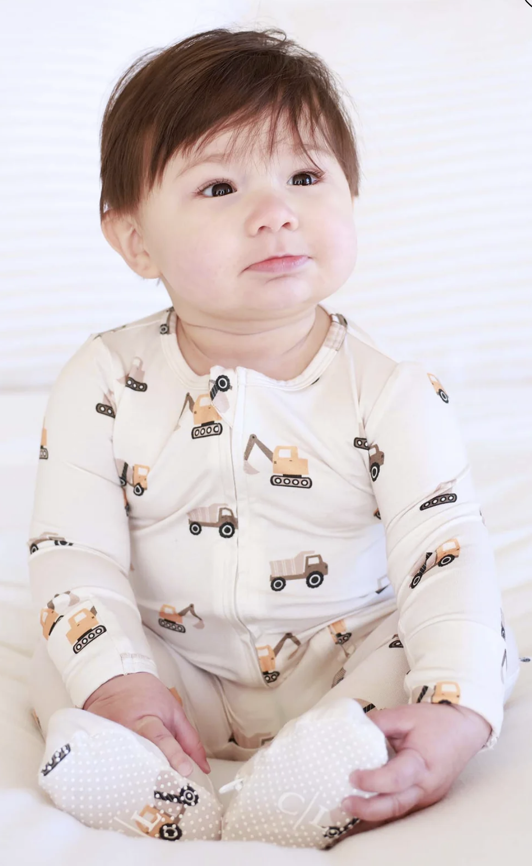 Caden Lane Little Builder Zipper Footie