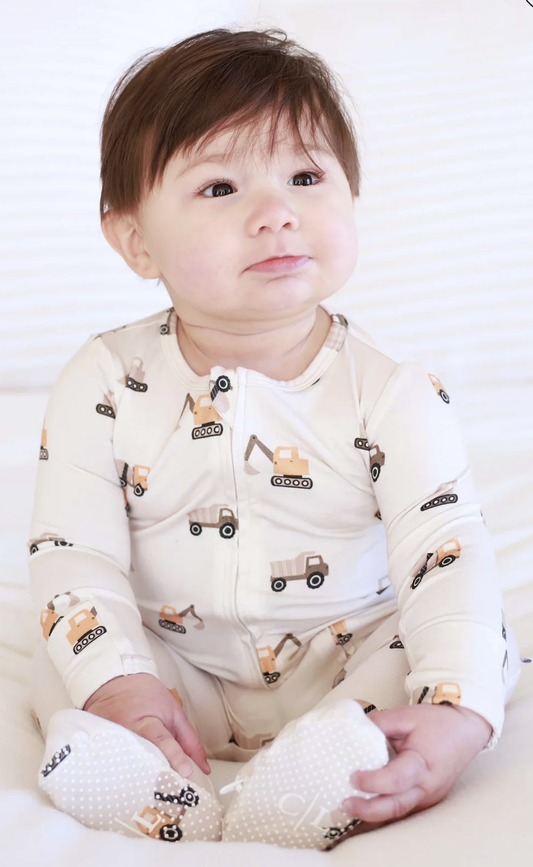 Caden Lane Little Builder Zipper Footie