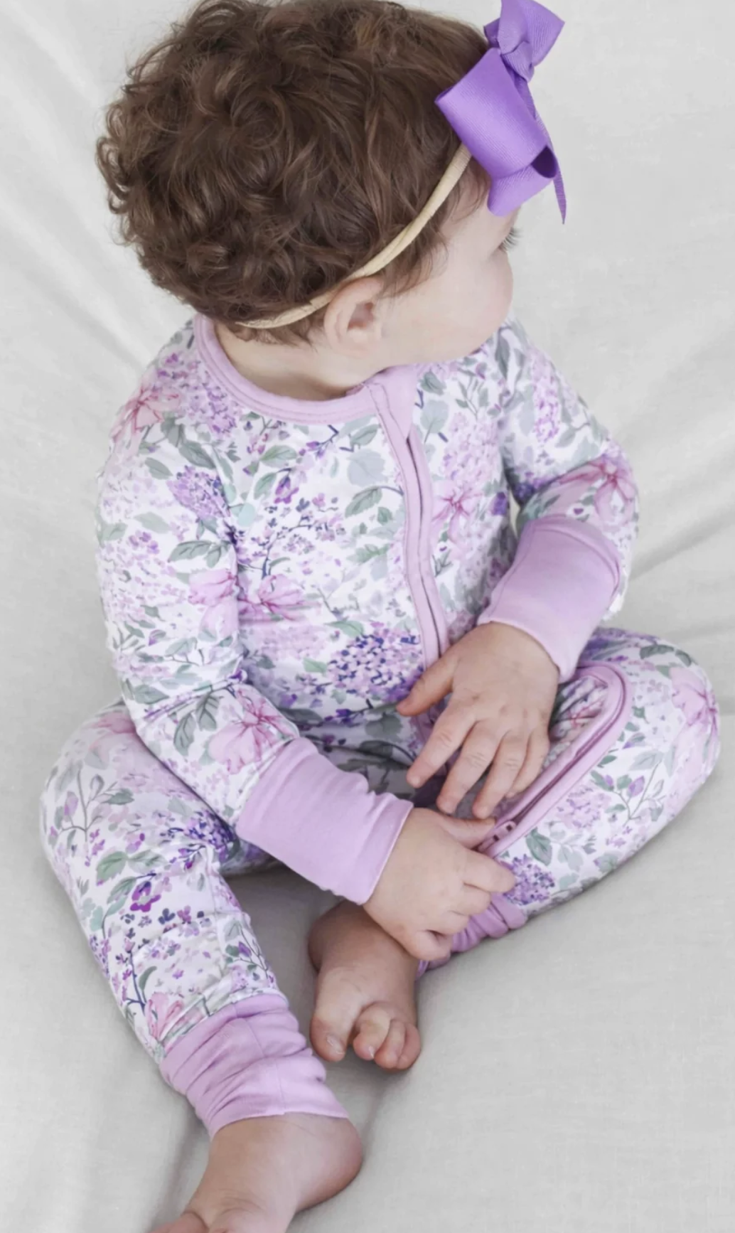 Caden Lane Lavender Lullaby Convertible Zip Romper