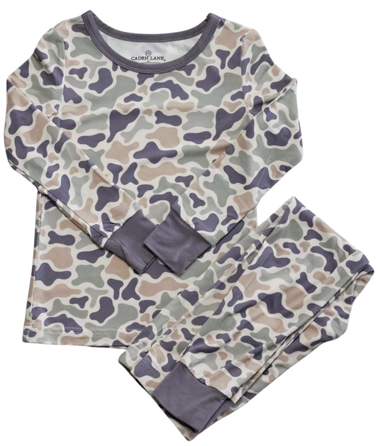 Caden Lane Camo Cutie Two Piece Pajama Set - Unisex