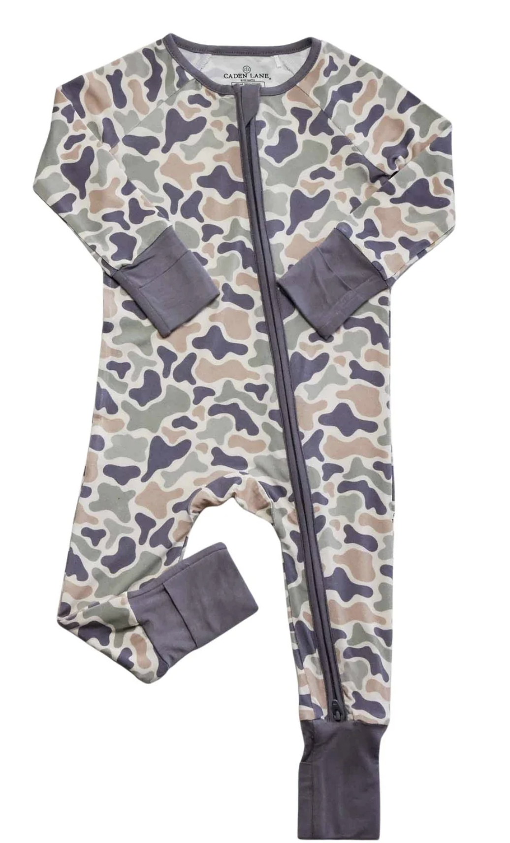 Caden Lane Camo Cutie Zipper Romper - Unisex