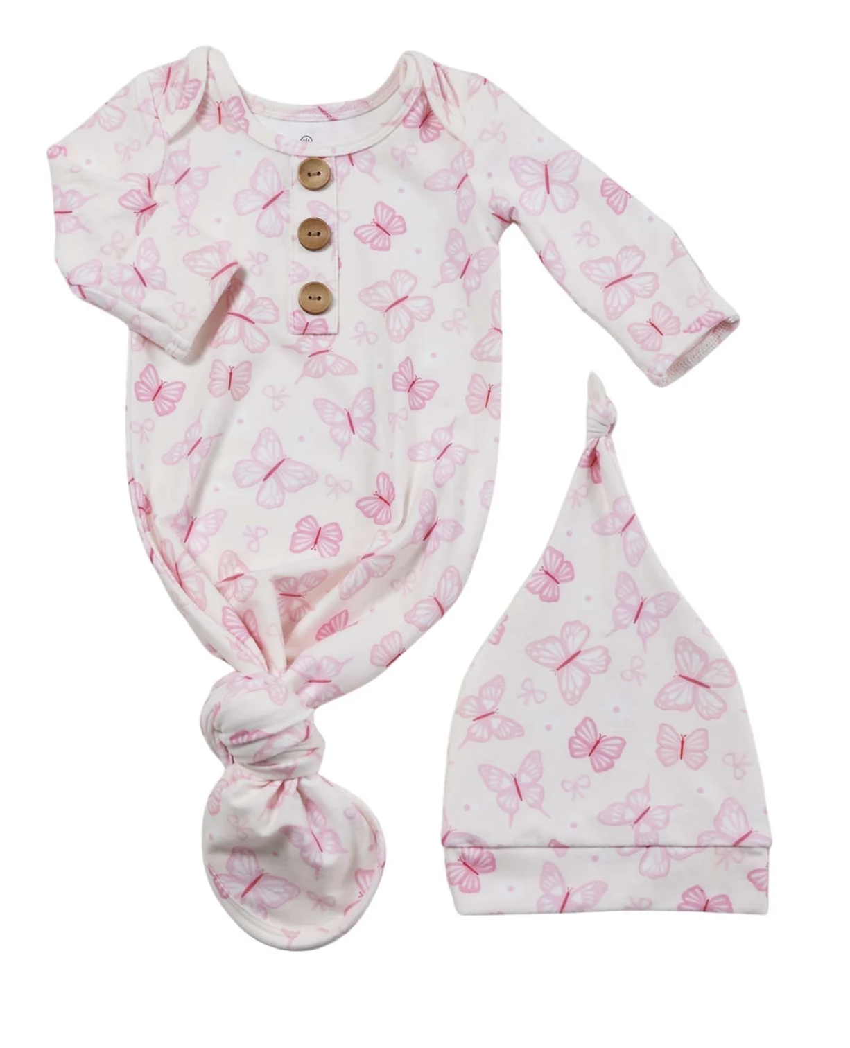 Caden Lane NB Knot Gown - Blooming Butterflies