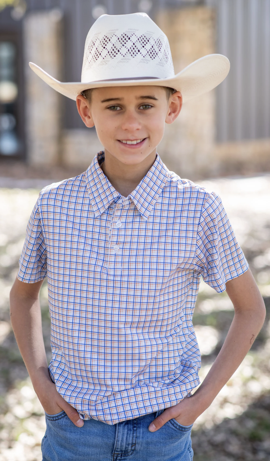 Blue Quail Brazos Plaid Polo SS Shirt